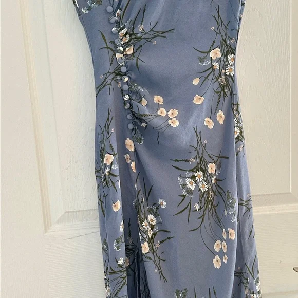 Reformation Blue Floral Frasier Midi Dress - Picture 3 of 10